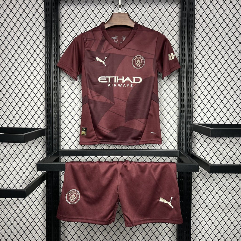 Kit infantil Manchester city 24/25 3 uniforme